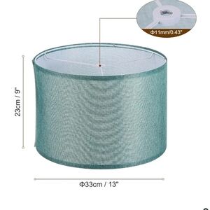 Teal Fabric Drum Lamp Shade - Unbranded